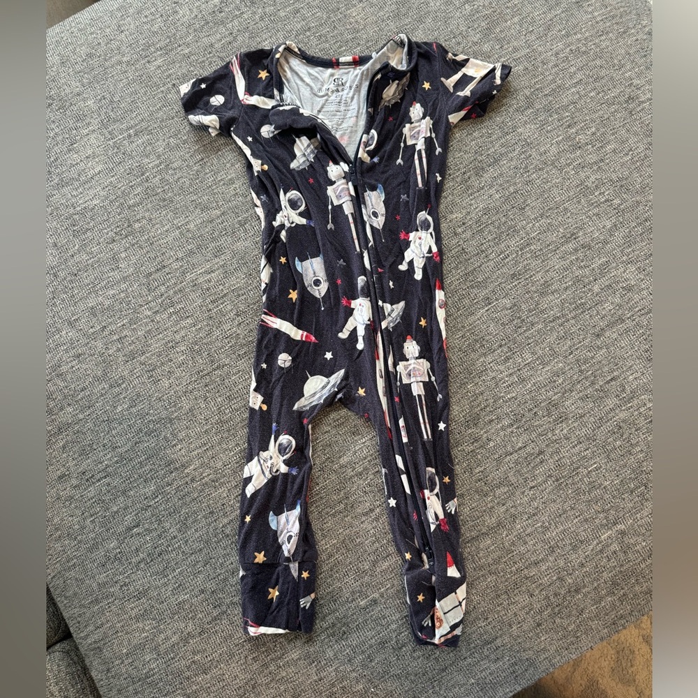 Outer space astronaut bamboo toddler pajamas